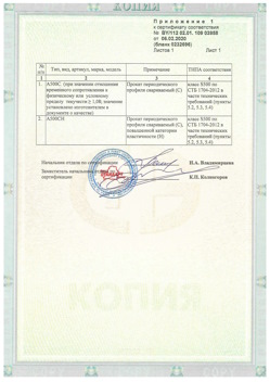 2020.02.06 Алексеевка - Приложение к сертификату - Прокат арматурный для железобетонных конструкций периодического профиля.
